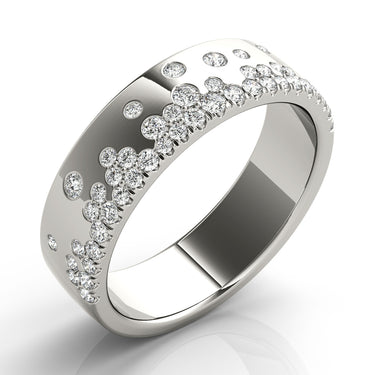 5.5mm Scattered Wedding Band – Lab Diamond Wedding Band in 18K Gold | Just Brilliant – lifestyle view