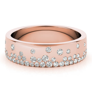 5.5mm Scattered Wedding Band – Lab Diamond Wedding Band in 18K Gold | Just Brilliant – view 11