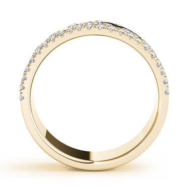 5.5mm Scattered Wedding Band – Lab Diamond Wedding Band in 18K Gold | Just Brilliant – angle view