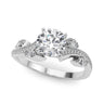Marquise Petal Side-Stone Engagement Ring - 18K, Size 7.0 (Setting Only)