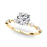 Single Shared Prong Design Engagement Ring - 18K White Gold, Size 7.0 (Setting Only)