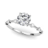 Single Shared Prong Design Engagement Ring - 18K White Gold, Size 7.0 (Setting Only)