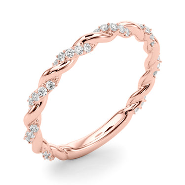 Twisting Alternating Wedding Band – Lab Diamond Wedding Band in 18K Gold | Just Brilliant – view 14