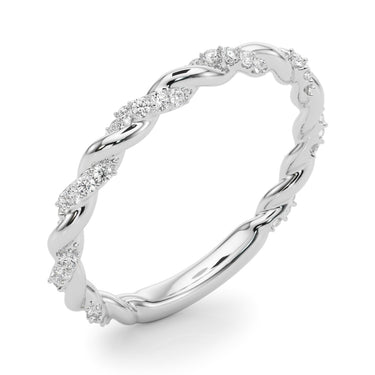 Twisting Alternating Wedding Band – Lab Diamond Wedding Band in 18K Gold | Just Brilliant – lifestyle view