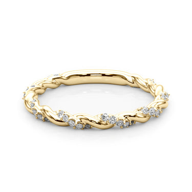 Twisting Alternating Wedding Band – Lab Diamond Wedding Band in 18K Gold | Just Brilliant – view 8