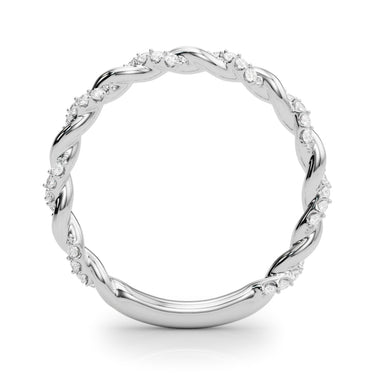 Twisting Alternating Wedding Band – Lab Diamond Wedding Band in 18K Gold | Just Brilliant – detail view