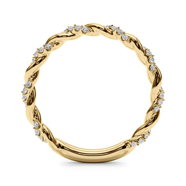 Twisting Alternating Wedding Band – Lab Diamond Wedding Band in 18K Gold | Just Brilliant – view 10