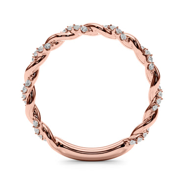 Twisting Alternating Wedding Band – Lab Diamond Wedding Band in 18K Gold | Just Brilliant – view 15