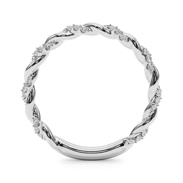 Twisting Alternating Wedding Band – Lab Diamond Wedding Band in 18K Gold | Just Brilliant – side view