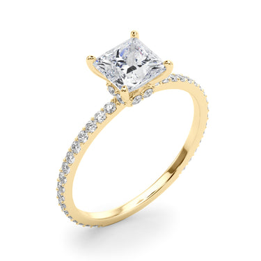 Hidden Halo Princess Cut Center Single Row – Lab Diamond Jewelry in 18K Gold | Just Brilliant – view 8
