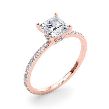 Hidden Halo Princess Cut Center Single Row – Lab Diamond Jewelry in 18K Gold | Just Brilliant – view 12