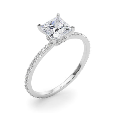 Hidden Halo Princess Cut Center Single Row – Lab Diamond Jewelry in 18K Gold | Just Brilliant – lifestyle view