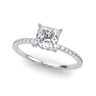 Hidden Halo Princess Cut Center Single Row – Radiant Lab Diamond Jewelry in 18K Gold | Just Brilliant