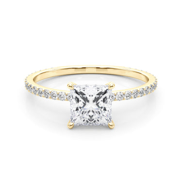 Hidden Halo Princess Cut Center Single Row – Lab Diamond Jewelry in 18K Gold | Just Brilliant – view 7