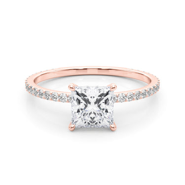 Hidden Halo Princess Cut Center Single Row – Lab Diamond Jewelry in 18K Gold | Just Brilliant – view 11