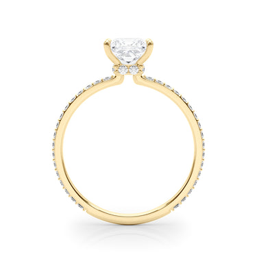 Hidden Halo Princess Cut Center Single Row – Lab Diamond Jewelry in 18K Gold | Just Brilliant – angle view