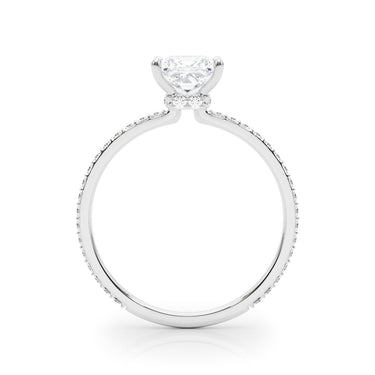 Hidden Halo Princess Cut Center Single Row – Lab Diamond Jewelry in 18K Gold | Just Brilliant – detail view