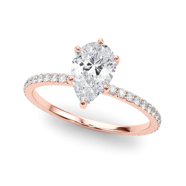 Hidden Halo Pear Shape Engagement Rings – Pear-Shaped Lab Diamond Engagement Ring in 18K Gold | Just Brilliant – view 9