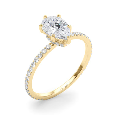 Hidden Halo Pear Shape Engagement Rings – Pear-Shaped Lab Diamond Engagement Ring in 18K Gold | Just Brilliant – view 8