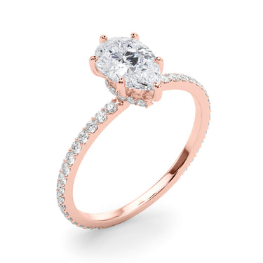 Hidden Halo Pear Shape Engagement Rings – Pear-Shaped Lab Diamond Engagement Ring in 18K Gold | Just Brilliant – view 12