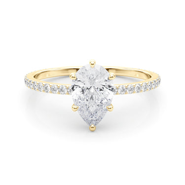 Hidden Halo Pear Shape Engagement Rings – Pear-Shaped Lab Diamond Engagement Ring in 18K Gold | Just Brilliant – view 7