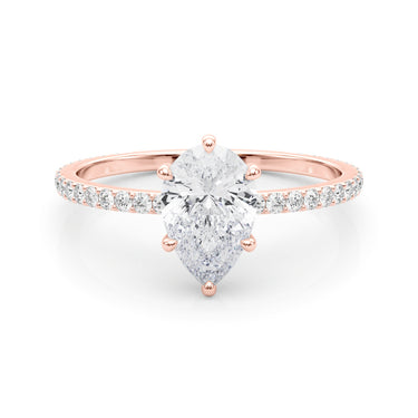 Hidden Halo Pear Shape Engagement Rings – Pear-Shaped Lab Diamond Engagement Ring in 18K Gold | Just Brilliant – view 11