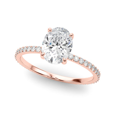 Oval Hidden Halo Engagement Ring – Oval Lab Diamond Engagement Ring in 18K Gold | Just Brilliant – view 9