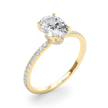 Oval Hidden Halo Engagement Ring – Oval Lab Diamond Engagement Ring in 18K Gold | Just Brilliant – view 8