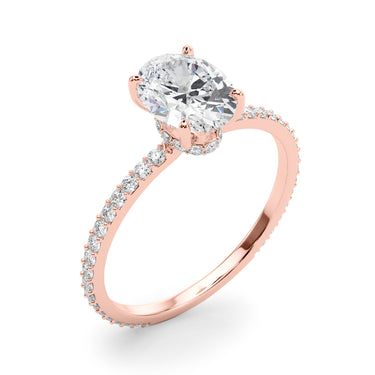 Oval Hidden Halo Engagement Ring – Oval Lab Diamond Engagement Ring in 18K Gold | Just Brilliant – view 12
