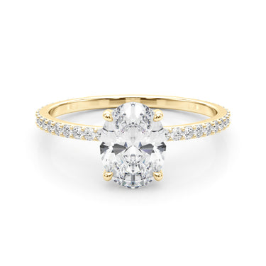 Oval Hidden Halo Engagement Ring – Oval Lab Diamond Engagement Ring in 18K Gold | Just Brilliant – view 7