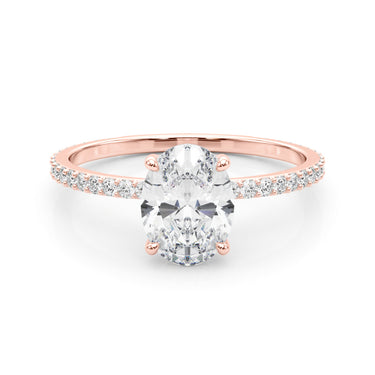 Oval Hidden Halo Engagement Ring – Oval Lab Diamond Engagement Ring in 18K Gold | Just Brilliant – view 11
