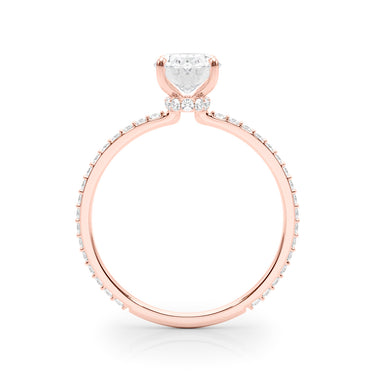 Oval Hidden Halo Engagement Ring – Oval Lab Diamond Engagement Ring in 18K Gold | Just Brilliant – view 10