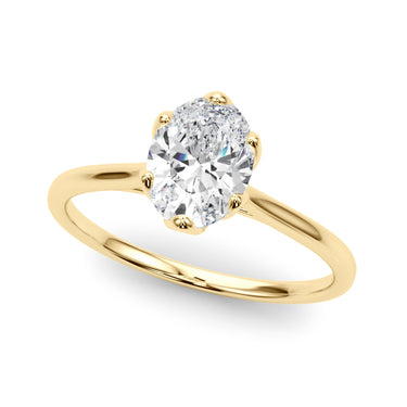 Oval Tulip Solitaire Engagement Ring – Oval Lab Diamond Engagement Ring in 18K Gold | Just Brilliant – side view