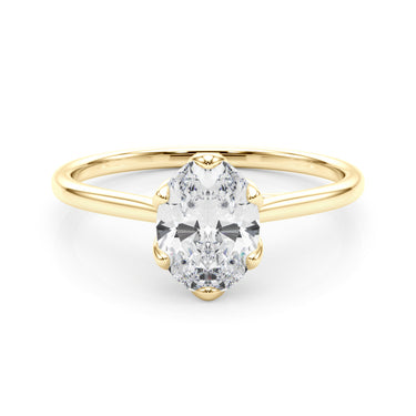 Oval Tulip Solitaire Engagement Ring – Oval Lab Diamond Engagement Ring in 18K Gold | Just Brilliant – view 7