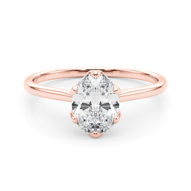 Oval Tulip Solitaire Engagement Ring – Oval Lab Diamond Engagement Ring in 18K Gold | Just Brilliant – view 11