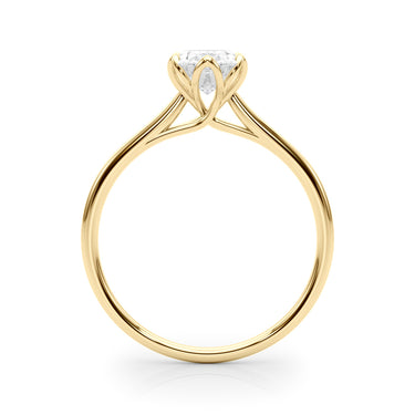 Oval Tulip Solitaire Engagement Ring – Oval Lab Diamond Engagement Ring in 18K Gold | Just Brilliant – angle view