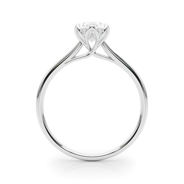 Oval Tulip Solitaire Engagement Ring – Oval Lab Diamond Engagement Ring in 18K Gold | Just Brilliant – detail view