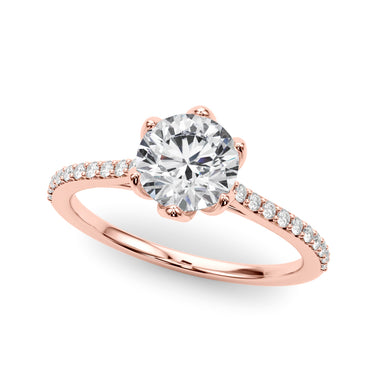 6-Prong Single Row Round Engagement Ring – Round Lab Diamond Engagement Ring in 18K Gold | Just Brilliant – view 9