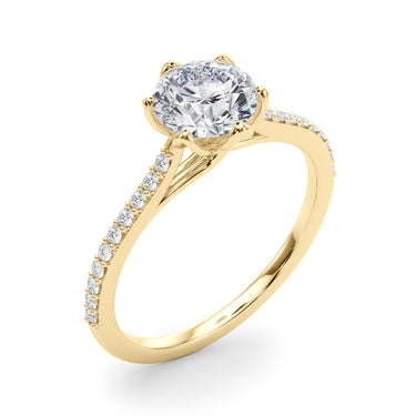 6-Prong Single Row Round Engagement Ring – Round Lab Diamond Engagement Ring in 18K Gold | Just Brilliant – view 8