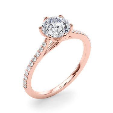 6-Prong Single Row Round Engagement Ring – Round Lab Diamond Engagement Ring in 18K Gold | Just Brilliant – view 12