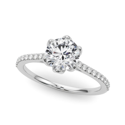6-Prong Single Row Round Engagement Ring