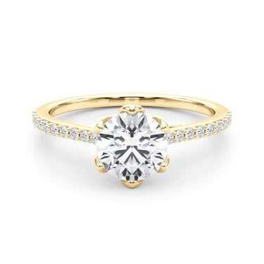 6-Prong Single Row Round Engagement Ring – Round Lab Diamond Engagement Ring in 18K Gold | Just Brilliant – view 7