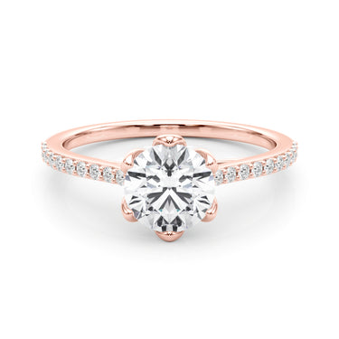 6-Prong Single Row Round Engagement Ring – Round Lab Diamond Engagement Ring in 18K Gold | Just Brilliant – view 11