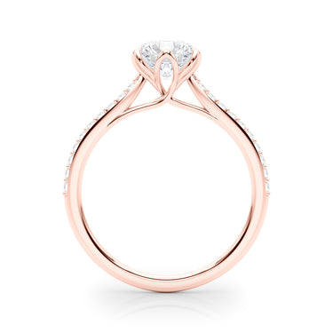 6-Prong Single Row Round Engagement Ring – Round Lab Diamond Engagement Ring in 18K Gold | Just Brilliant – view 10