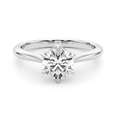 Round Solitaire Engagement Ring – Round Lab Diamond Engagement Ring in 18K Gold | Just Brilliant – close-up view