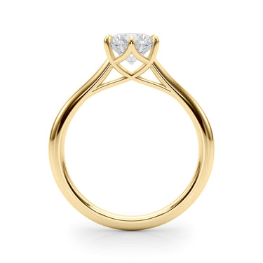 Round Solitaire Engagement Ring – Round Lab Diamond Engagement Ring in 18K Gold | Just Brilliant – angle view