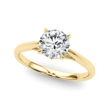 Solitaire Round Engagement Ring – Round Lab Diamond Engagement Ring in 18K Gold | Just Brilliant – side view
