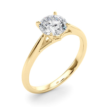 Solitaire Round Engagement Ring – Round Lab Diamond Engagement Ring in 18K Gold | Just Brilliant – view 8