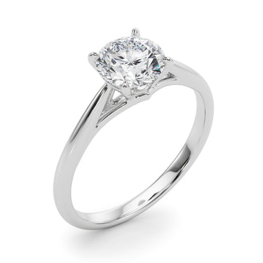Solitaire Round Engagement Ring – Round Lab Diamond Engagement Ring in 18K Gold | Just Brilliant – lifestyle view