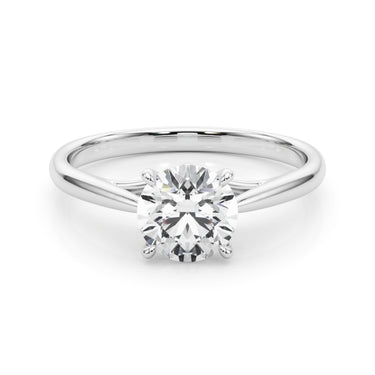 Solitaire Round Engagement Ring – Round Lab Diamond Engagement Ring in 18K Gold | Just Brilliant – close-up view